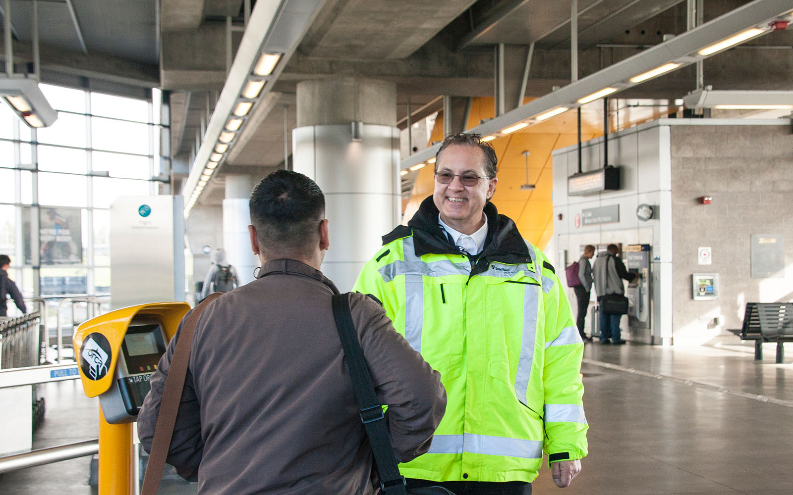 Sound Transit Station Agent helps travelers get from Sea-Tac Airport to Link light rail