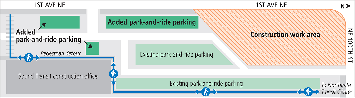 Northgate Park and Ride Interim Lot B parking phase 2 map