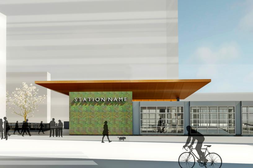 photo of Spring District/120th Station Sideview