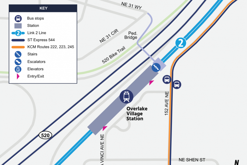 Site map for Overlake Village Station