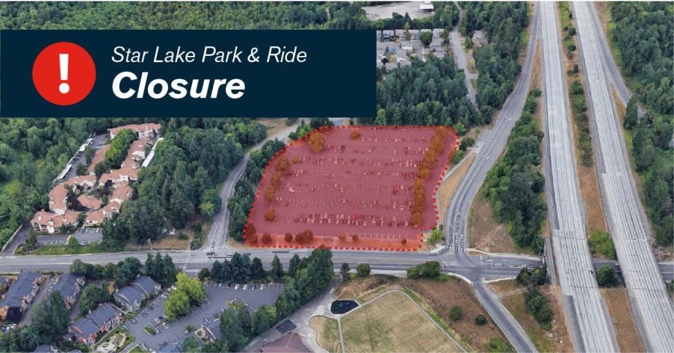 Star Lake Park and ride closure map