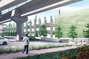 Artist rendering of the future South Bellevue Park-and-Ride garage.