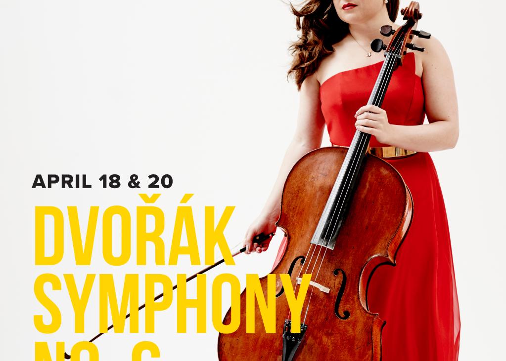 Promotional poster for the Dvorak Symphony on April 18th and 19th at Benaroya Hall