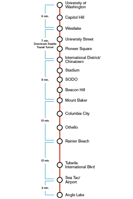 link light rail map Stations Link Light Rail Stations Sound Transit link light rail map