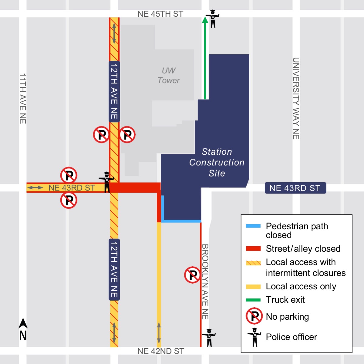 University District Station -Construction Alert Map