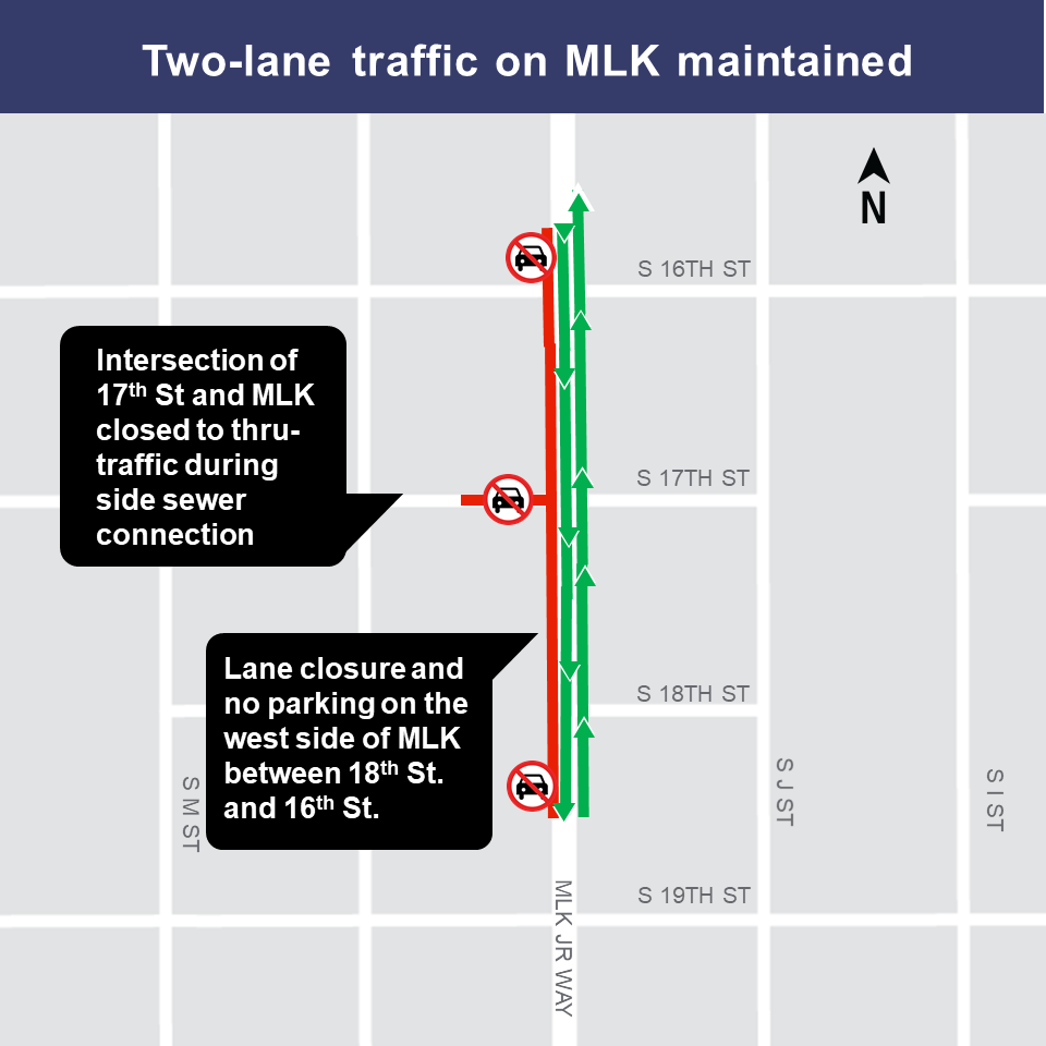 Map of MLK construction impacts.