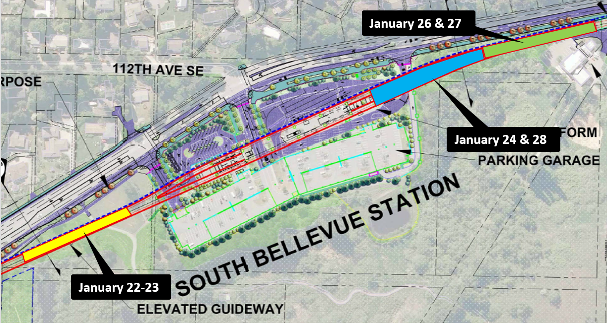 East Link South Bellevue girder replacement