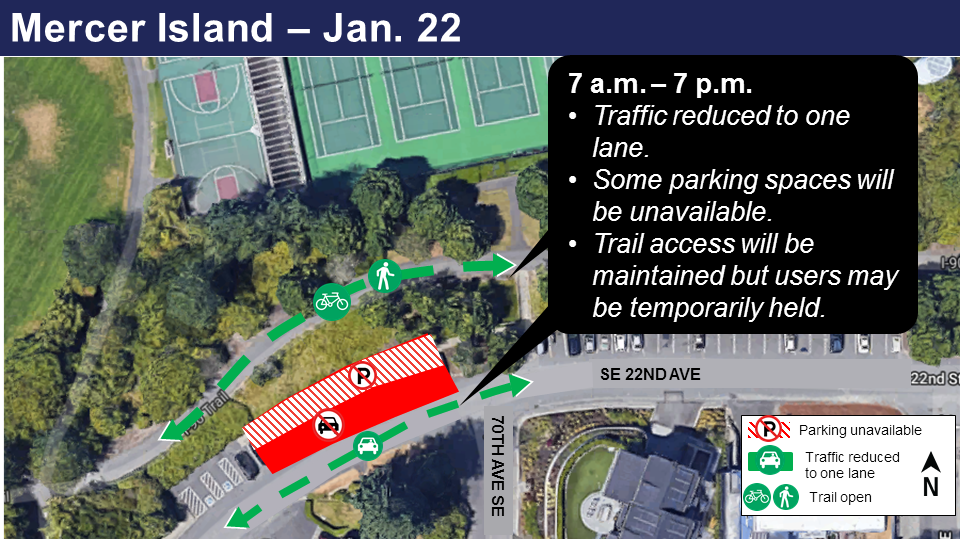 Map of construction in Audrey Davis Park January 2019