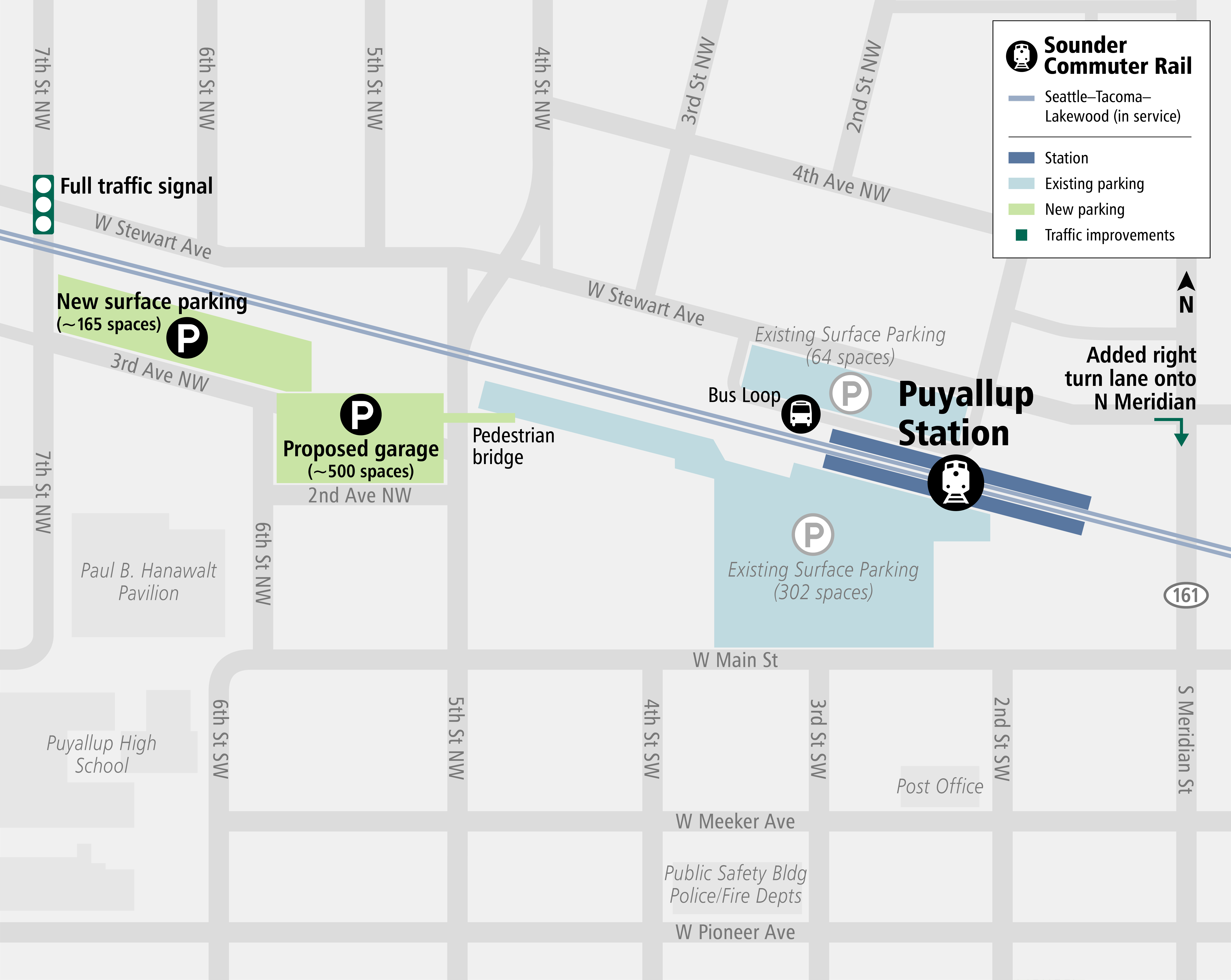 Map of Puyallup Station Parking and Access Improvements area