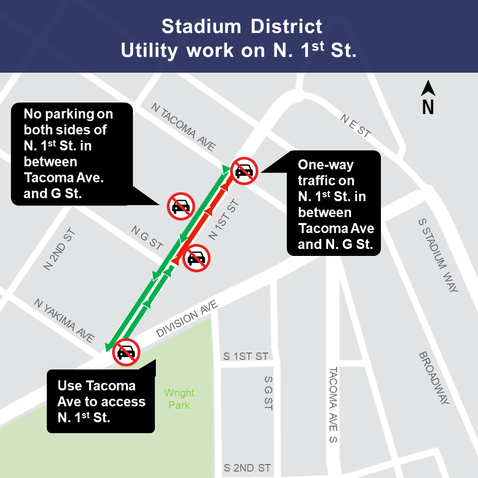 Image of MLK and Stadium Way traffic impacts in Tacoma, January 2019