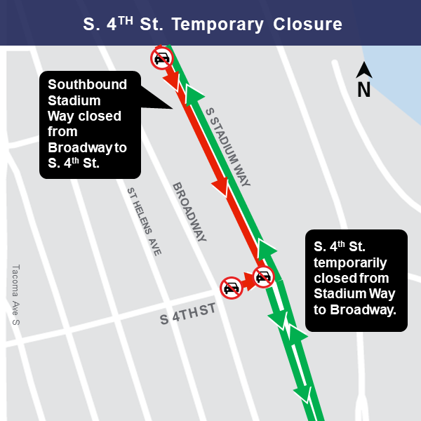 Stadium Way Division to South 4th Street map