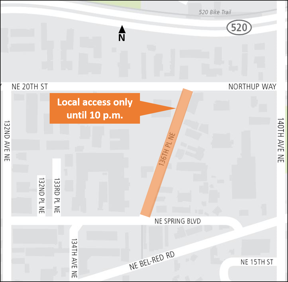 Map of construction impacts in Bel-Red.