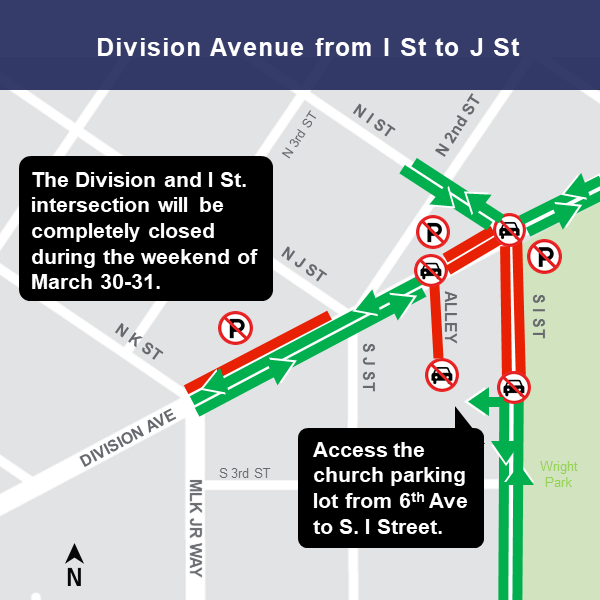 Division Avenue closures map