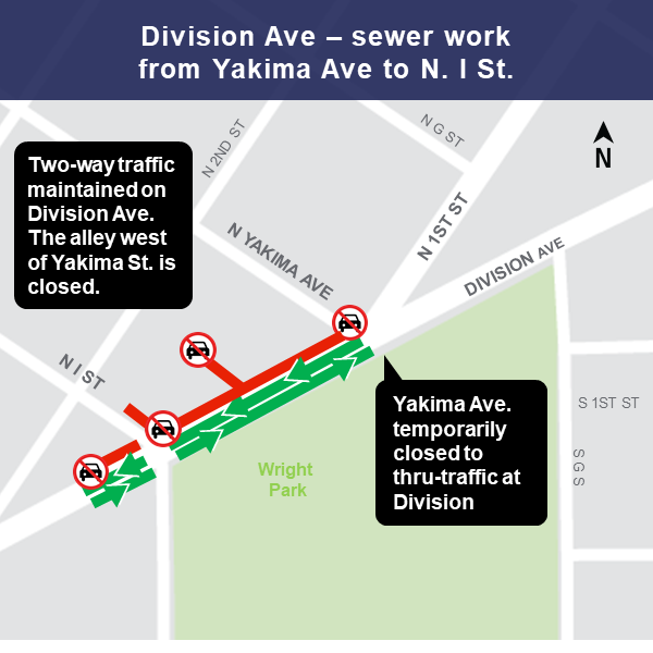 Map of Division Street lane closure, March 11, 2019