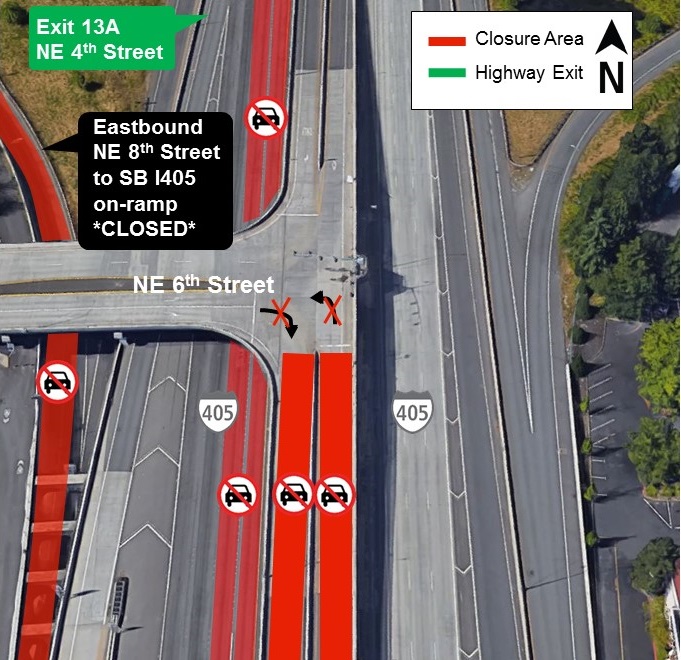 I-405 closures map for April 10