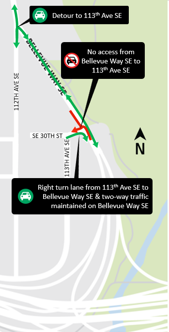 Map of 113th Avenue Southeast catch basin work beginning April 19.