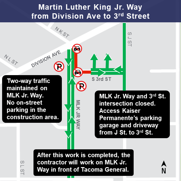 Map of construction on MLK