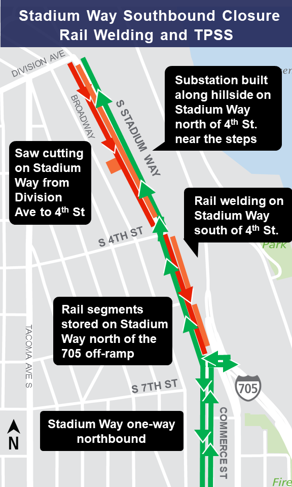 Map of Stadium Way construction.