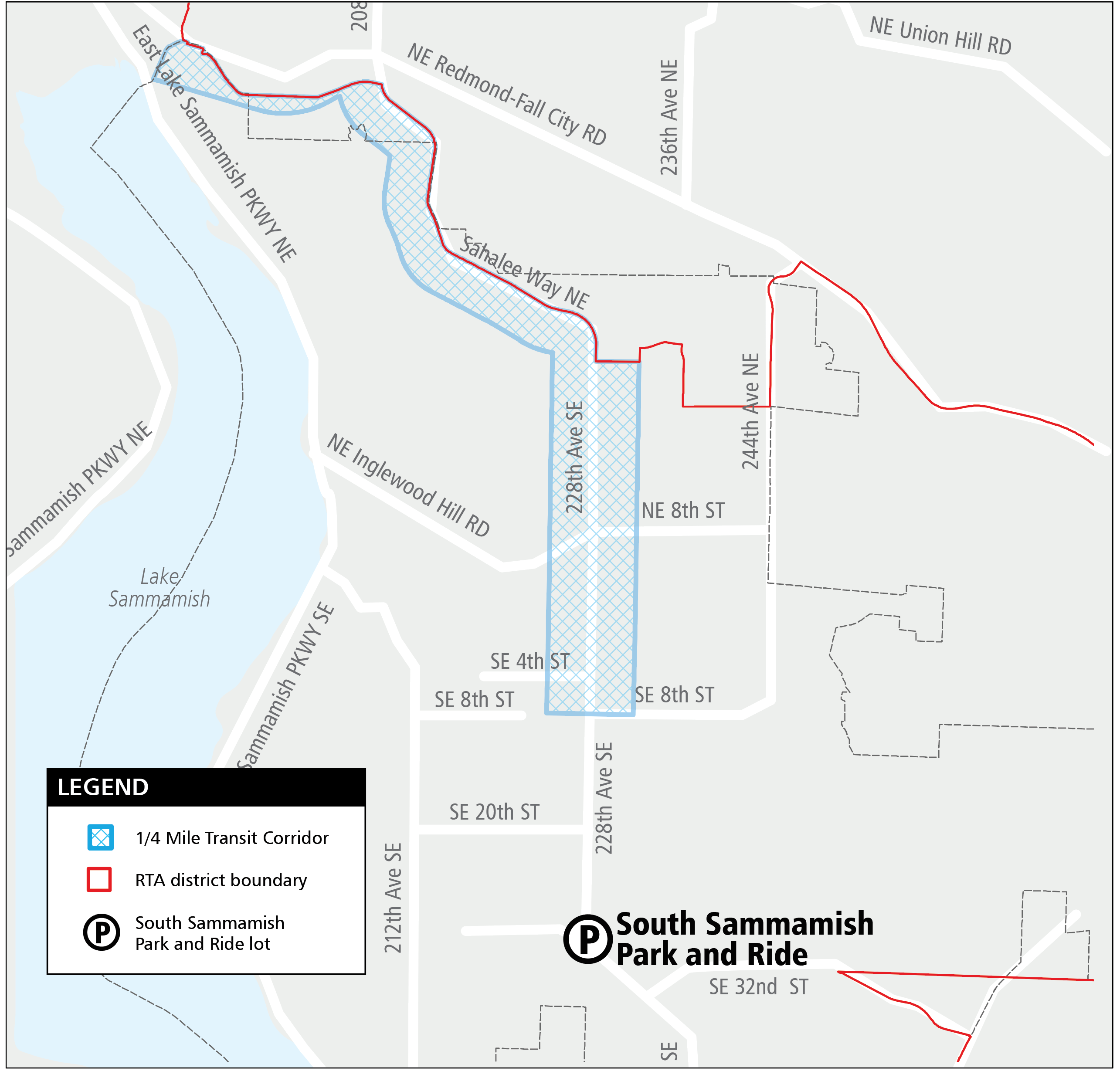 North Sammamish Park and Ride Project Map