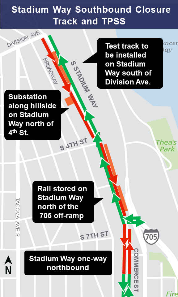 Map of Stadium Way construction impacts.