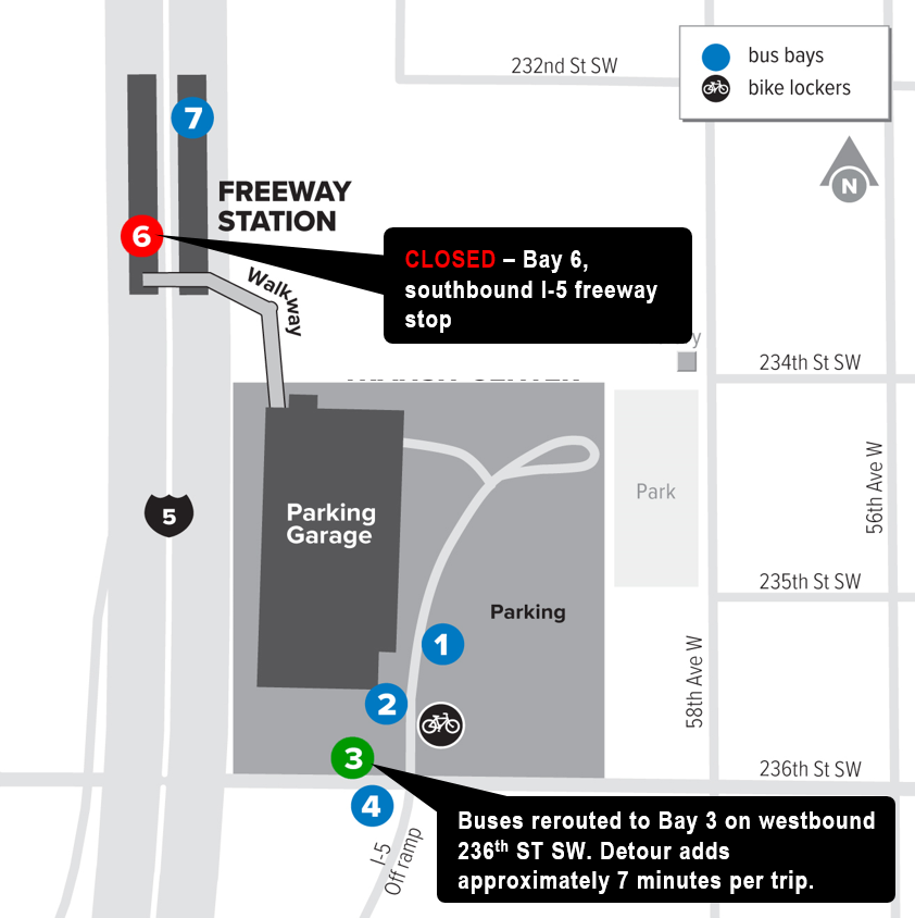 Map of Mountlake Terrace closures.