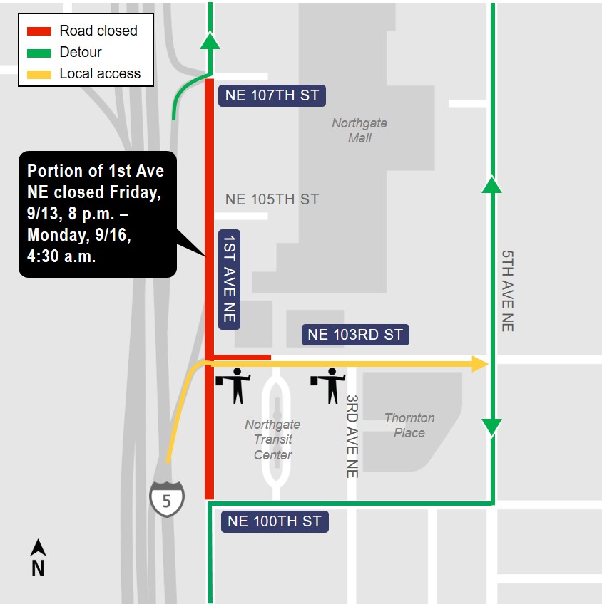 Map of 1st Ave Road Pavement area