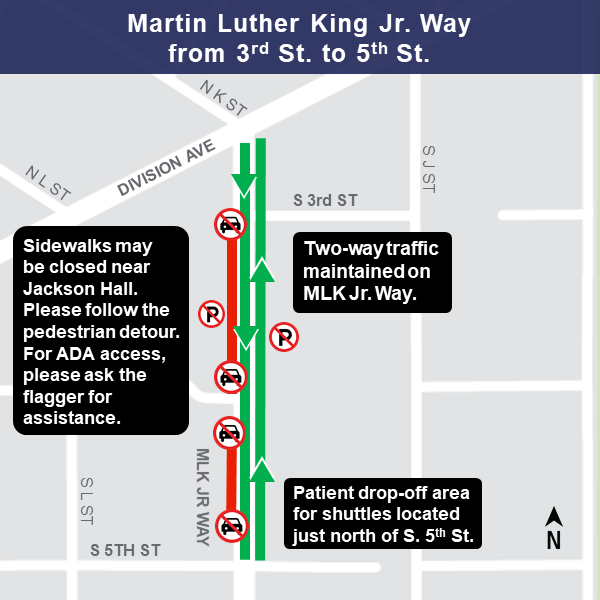 Map of MLK Way Jack-and-bore work area 