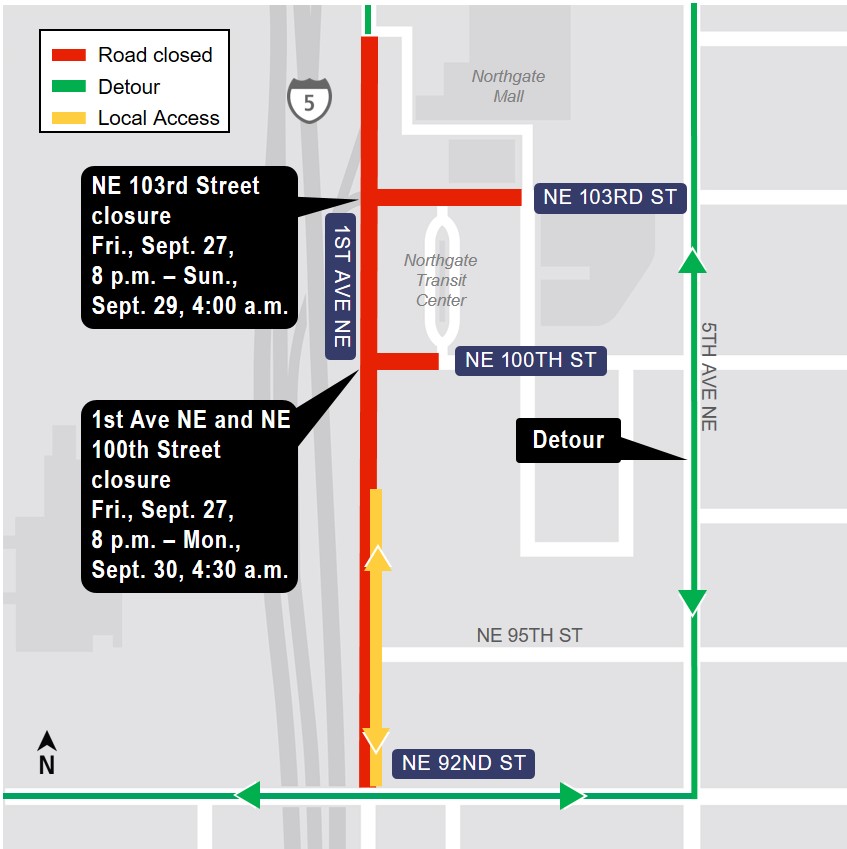 1st Ave NE restoration work map