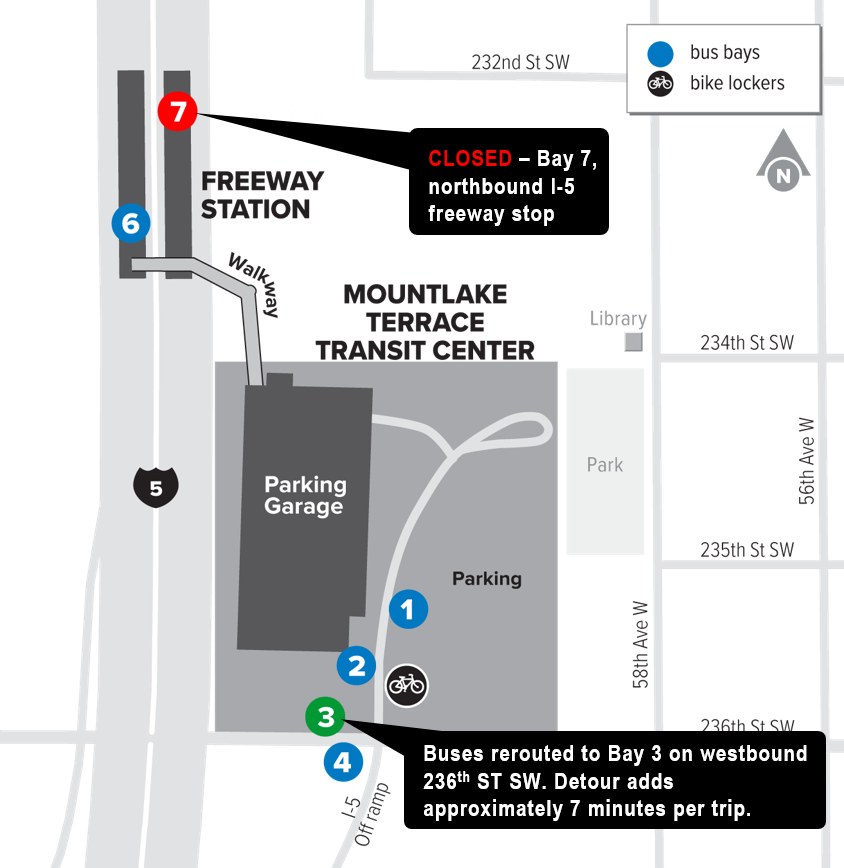 Map of Mountlake Terrace TC closure area