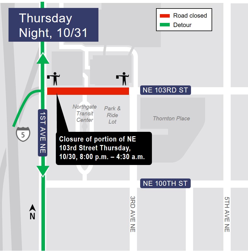 Map of street closures for Thursday, Oct. 31.