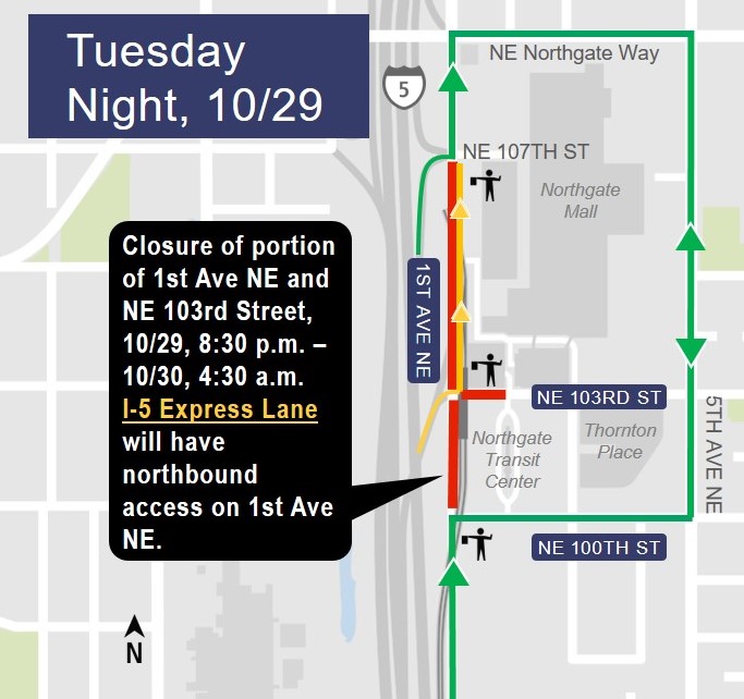 Map of street closures for Tuesday, Oct. 29.