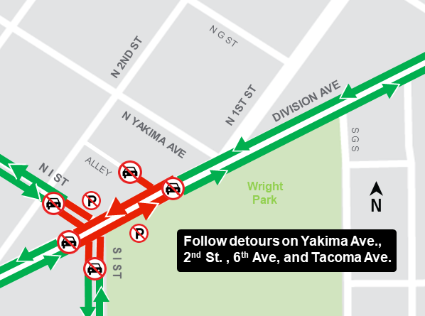 Map of work at Division and I Street.