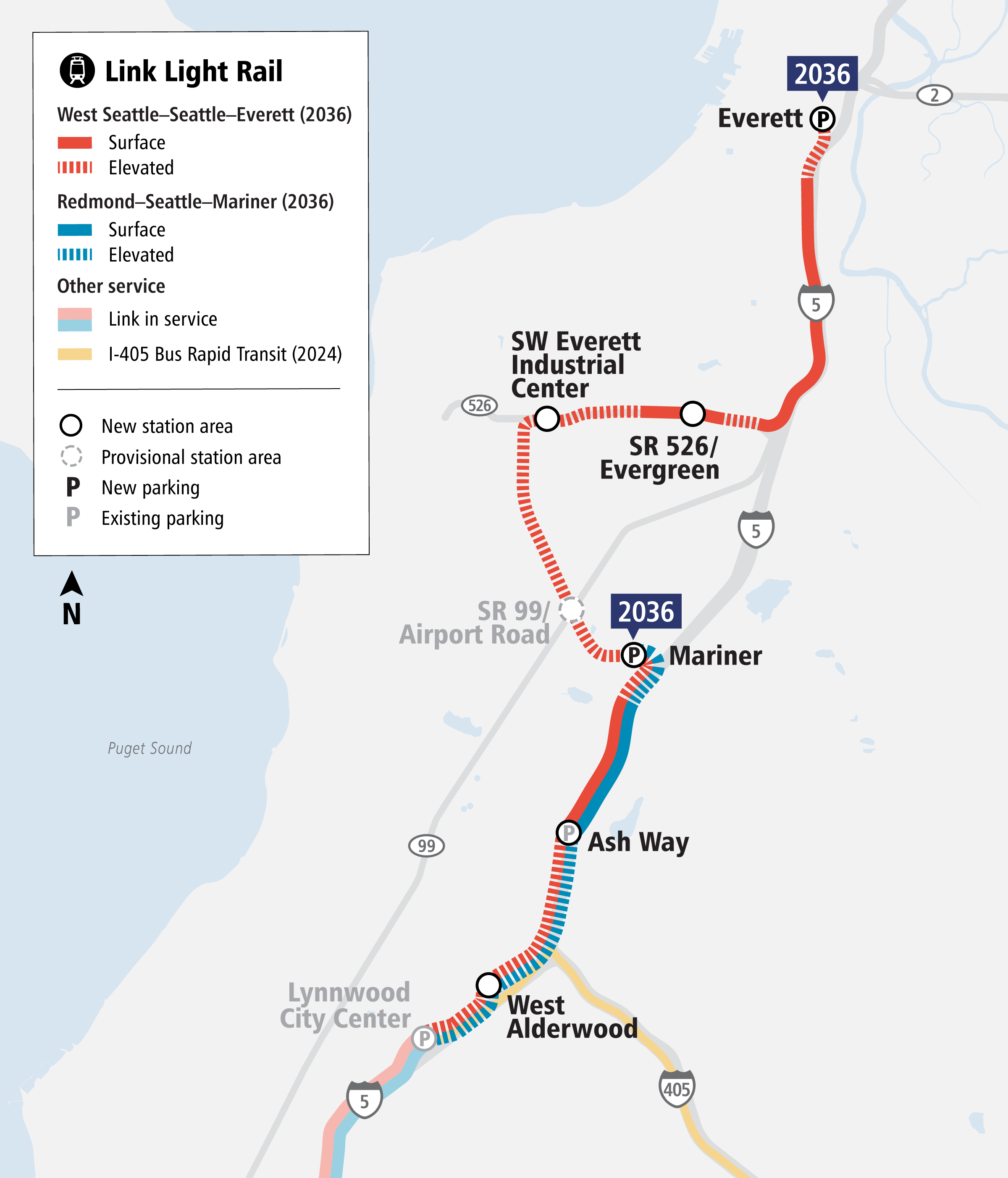 Everett Link Extension project map