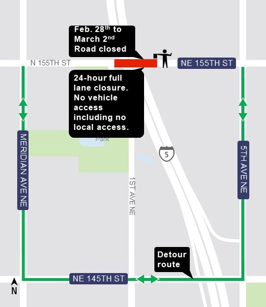 Phase 7 NE 155th Ductbank closure map