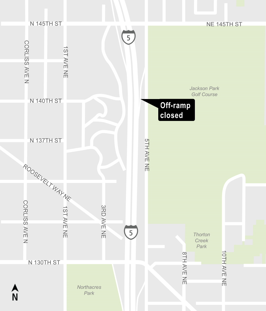 NE 145th off-ramp closure map