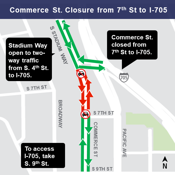 Commerce St Closures map