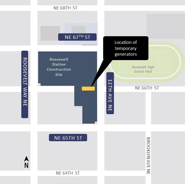 Map of Construction near Roosevelt Station site