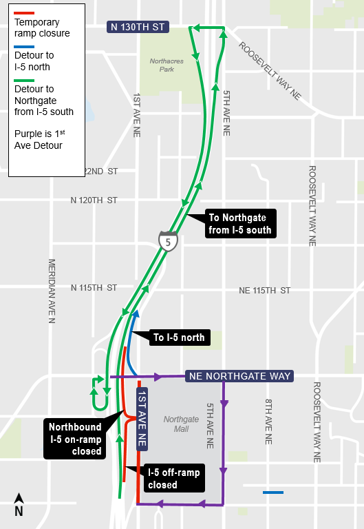 NE 107th St Girder Construction map