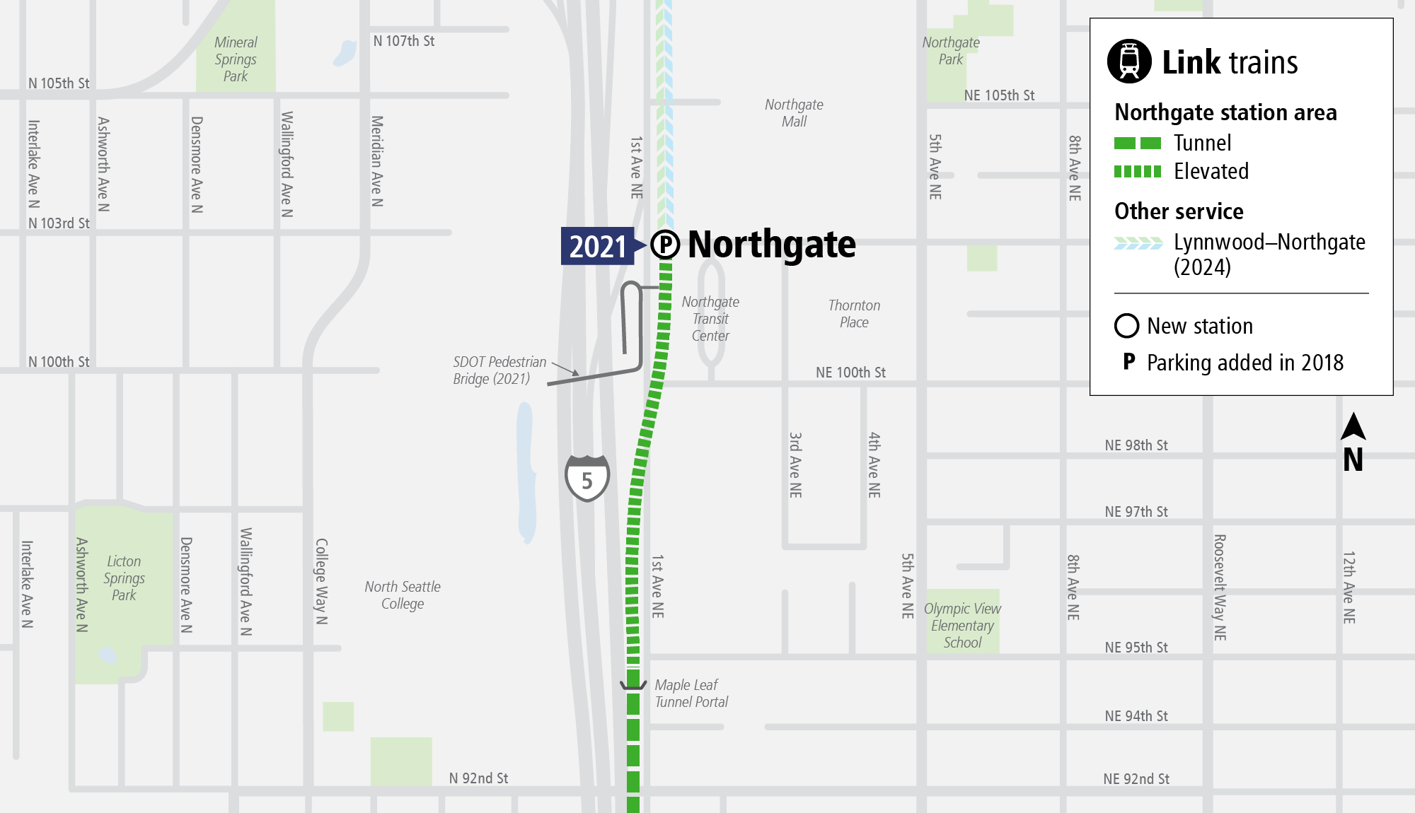System Expansion web map for Northgate Station