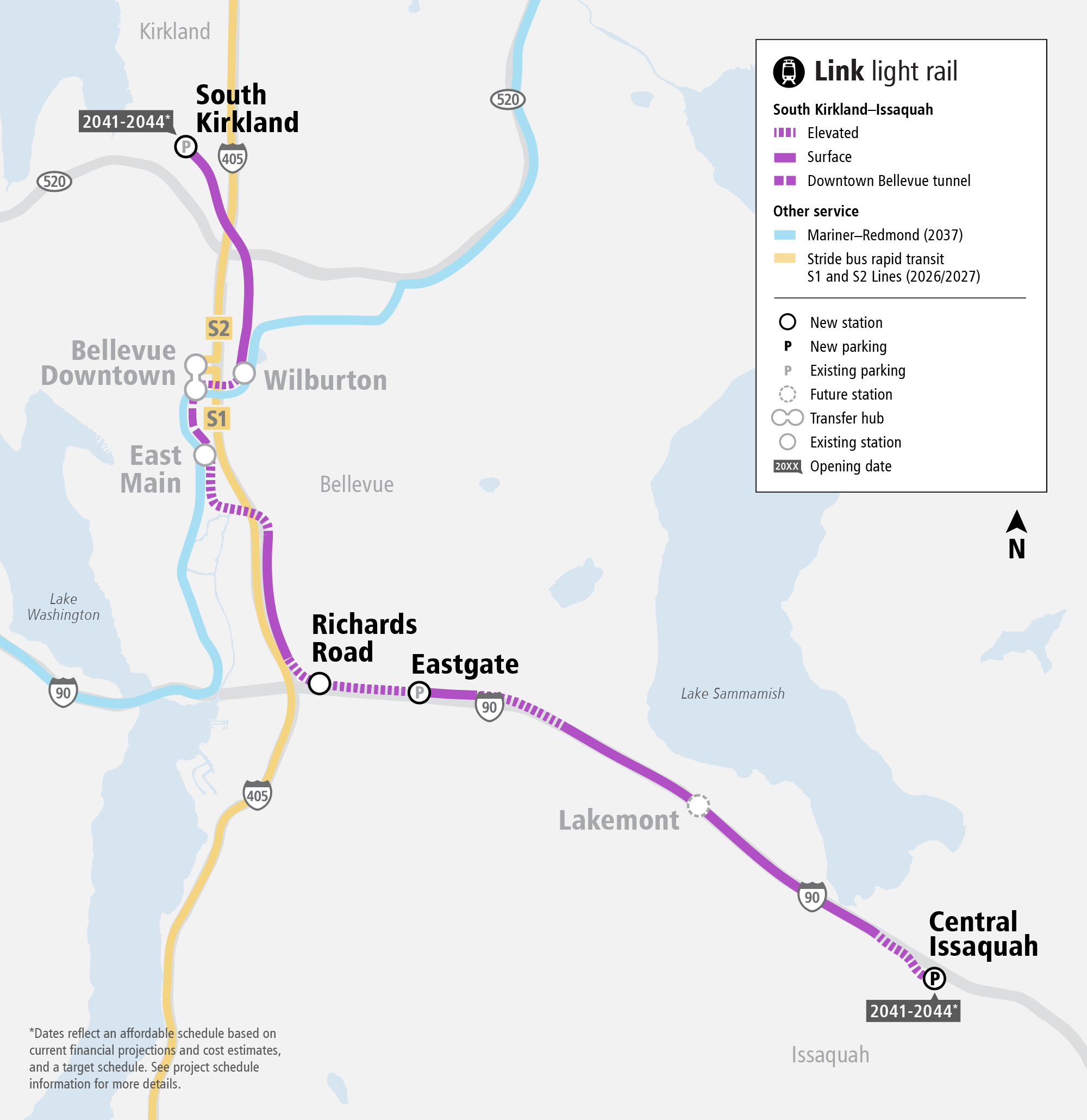 South Kirkland/Issaquah Link Extension project web map