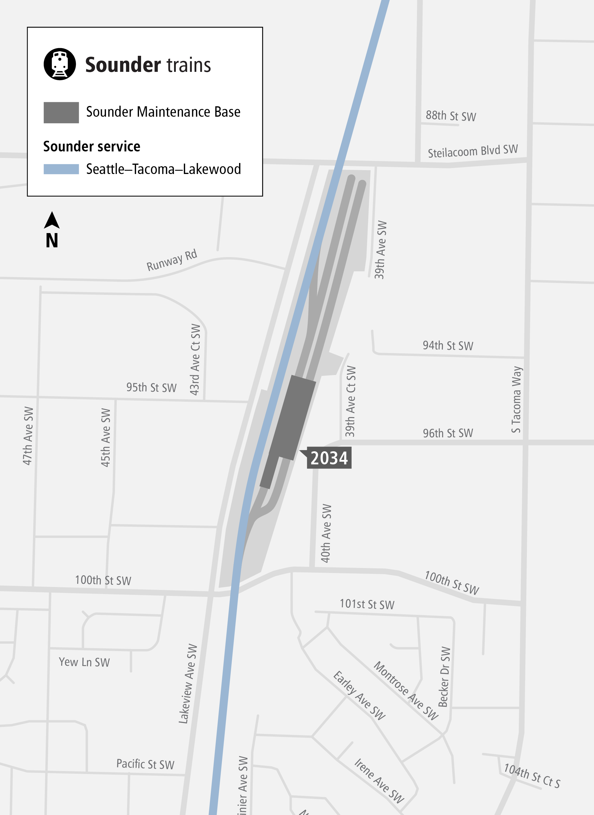 Project map for Sounder south maintenance base