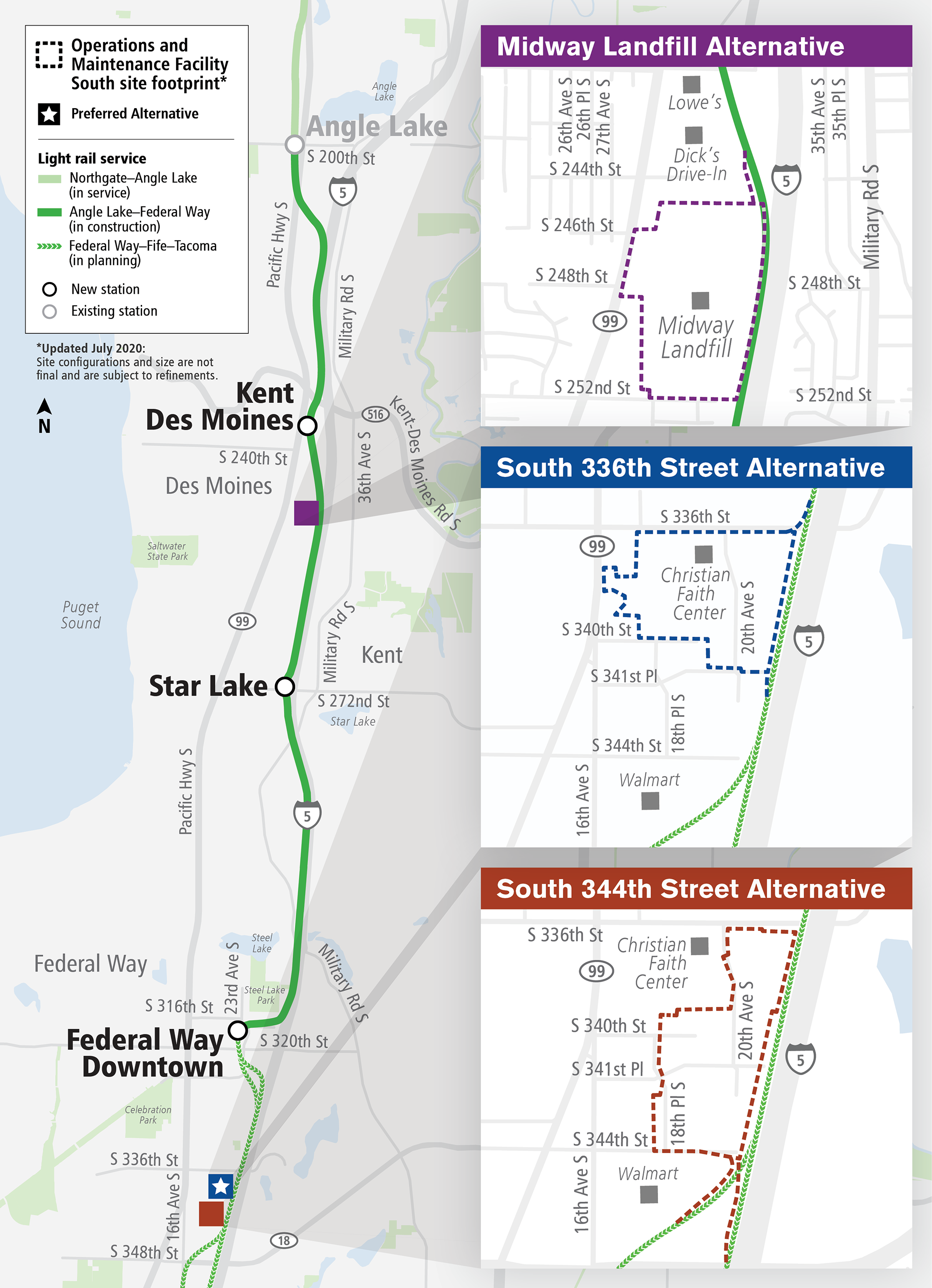 A map of alternatives for OMF South.
