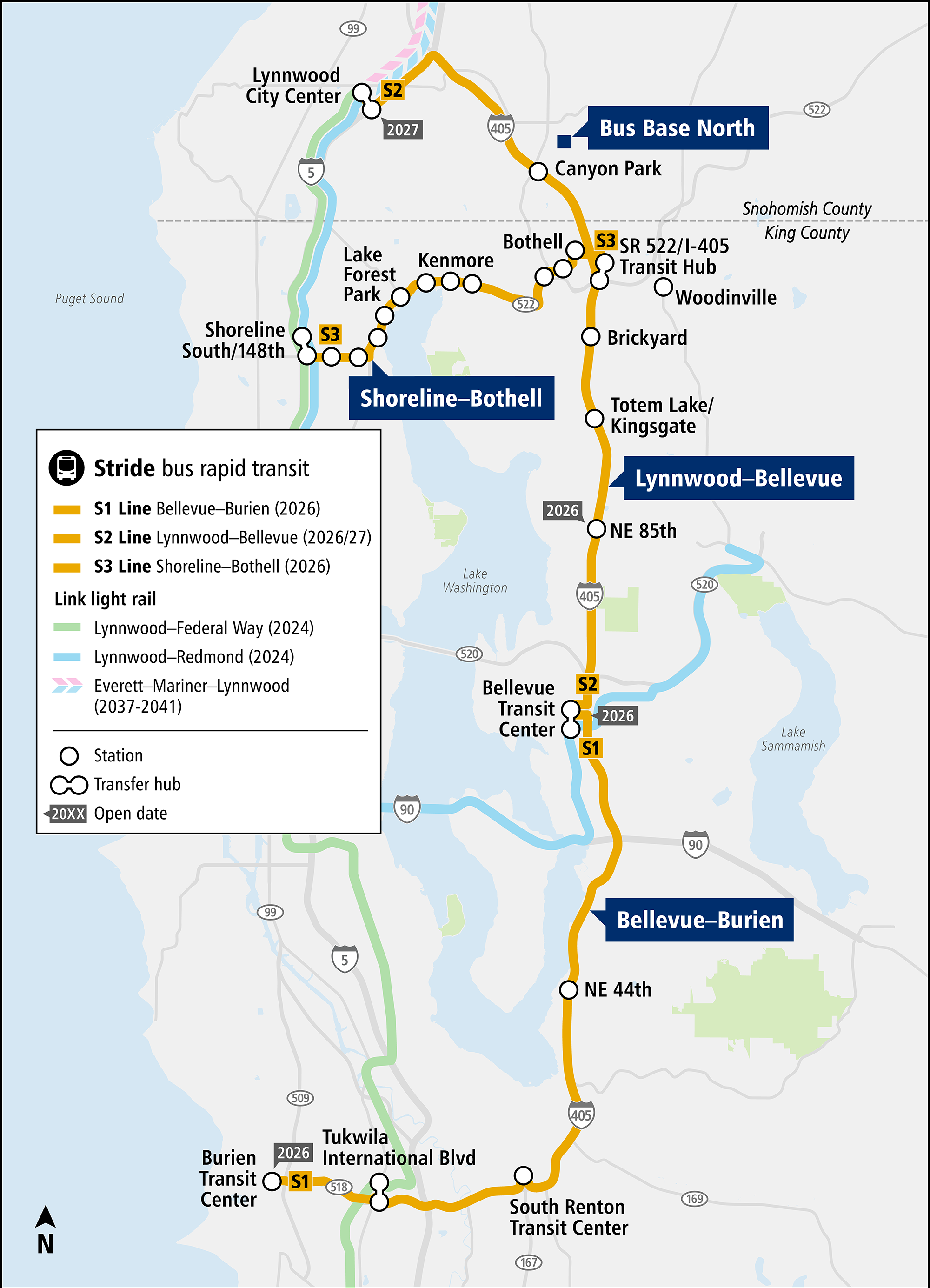 Project web map for Stride Bus Rapid Transit
