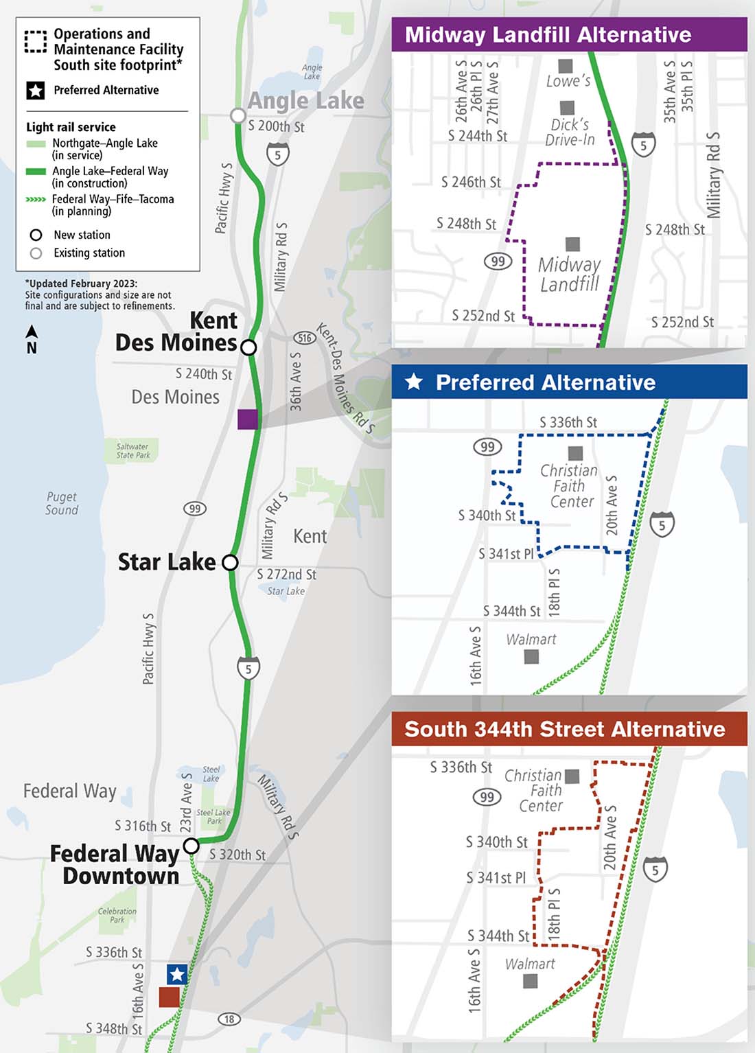 Operations and Maintenance Facility South proposed map