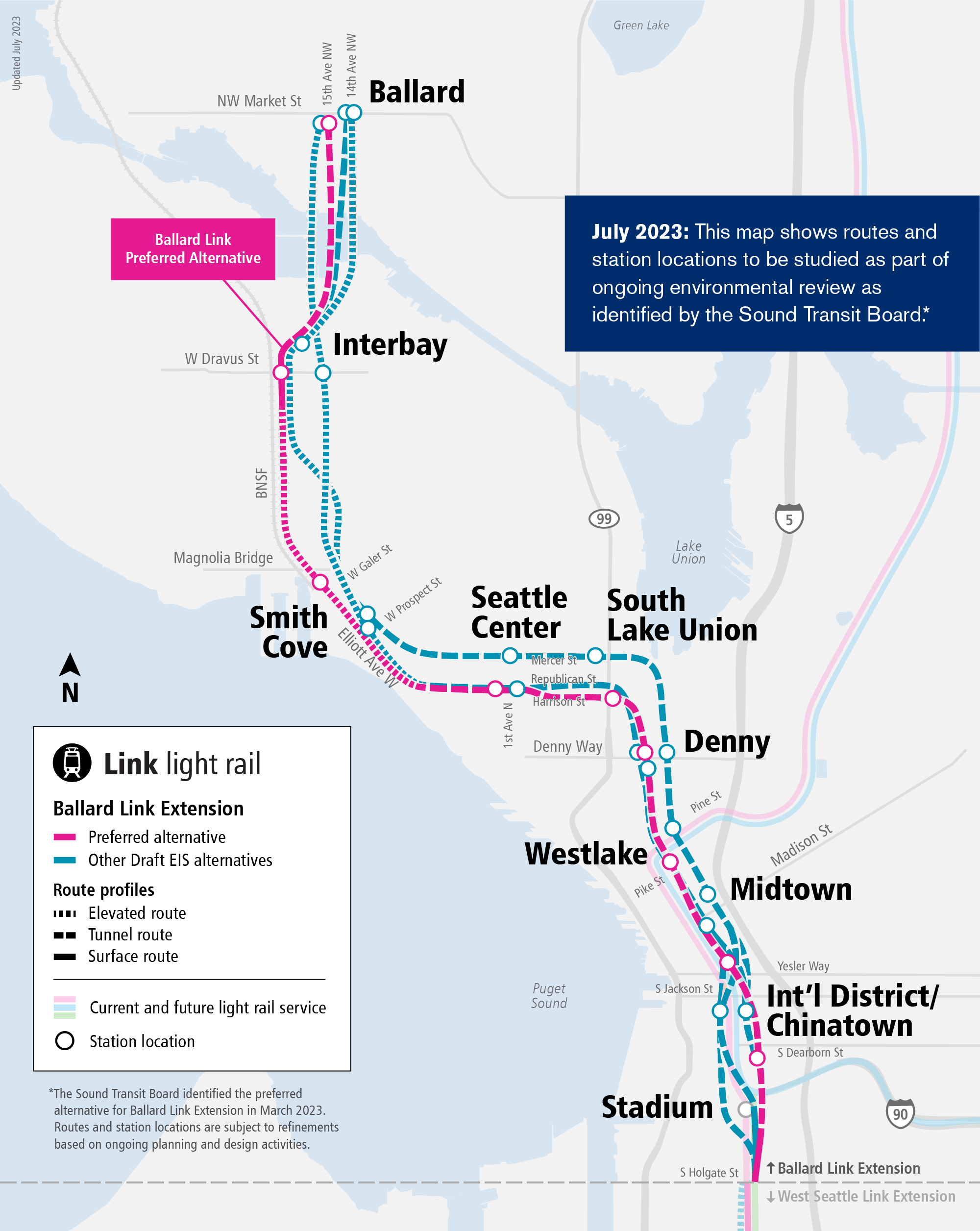 Ballard Link Extension Map