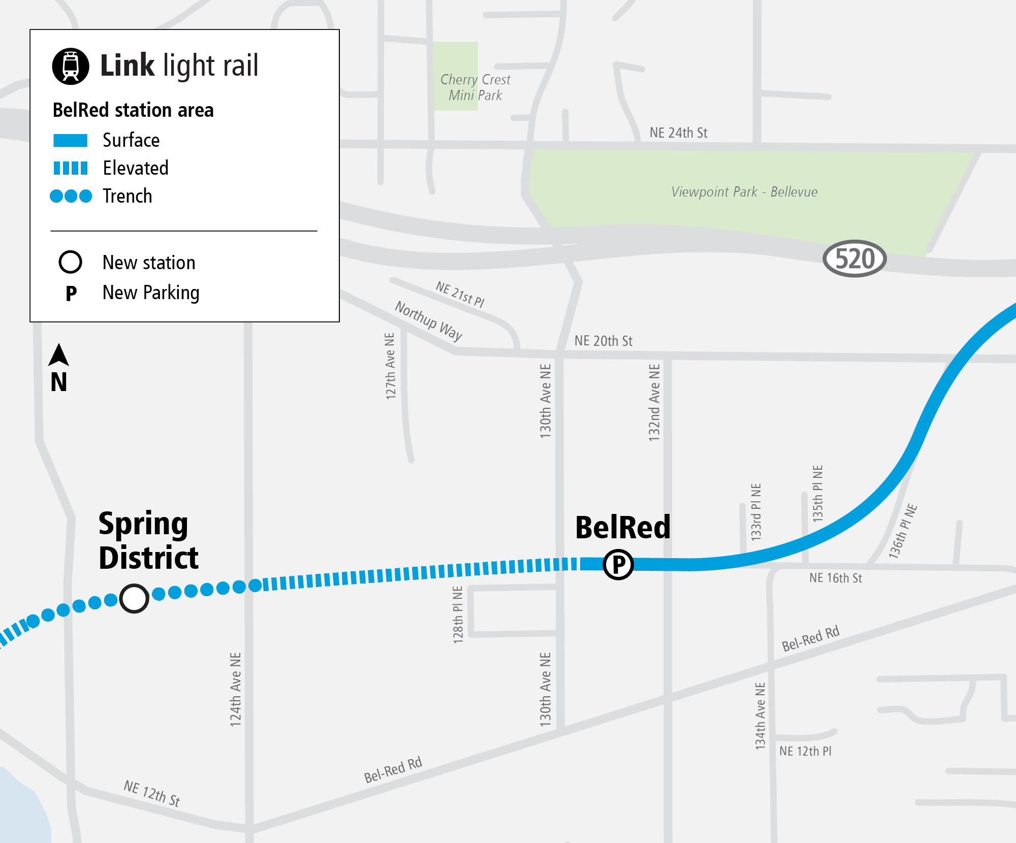 Project map and surrounding area for BelRed Station