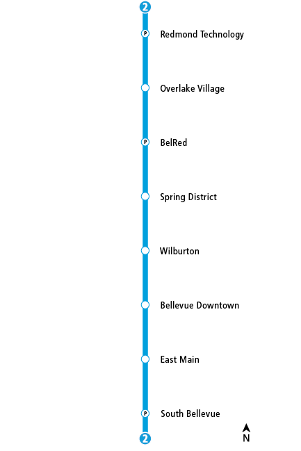 map depicting 2 line stations