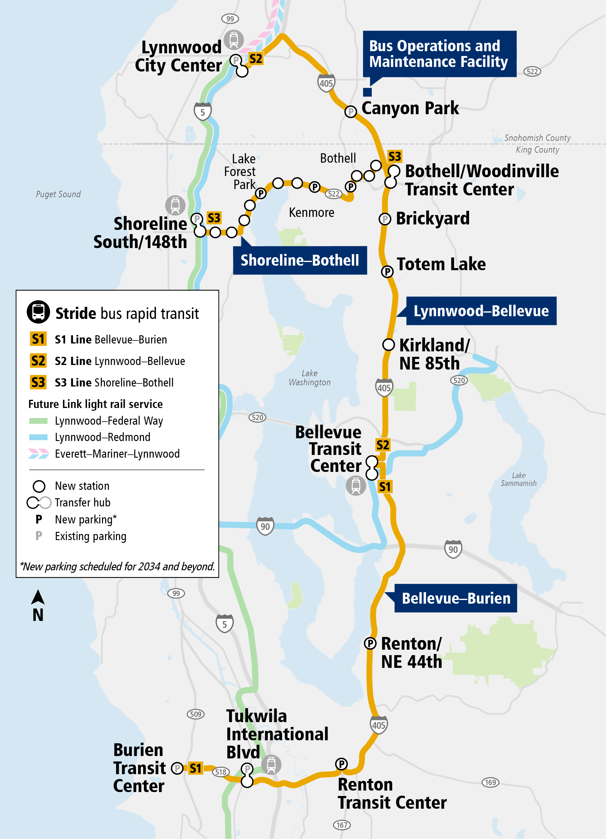 A map of the Stride BRT program.
