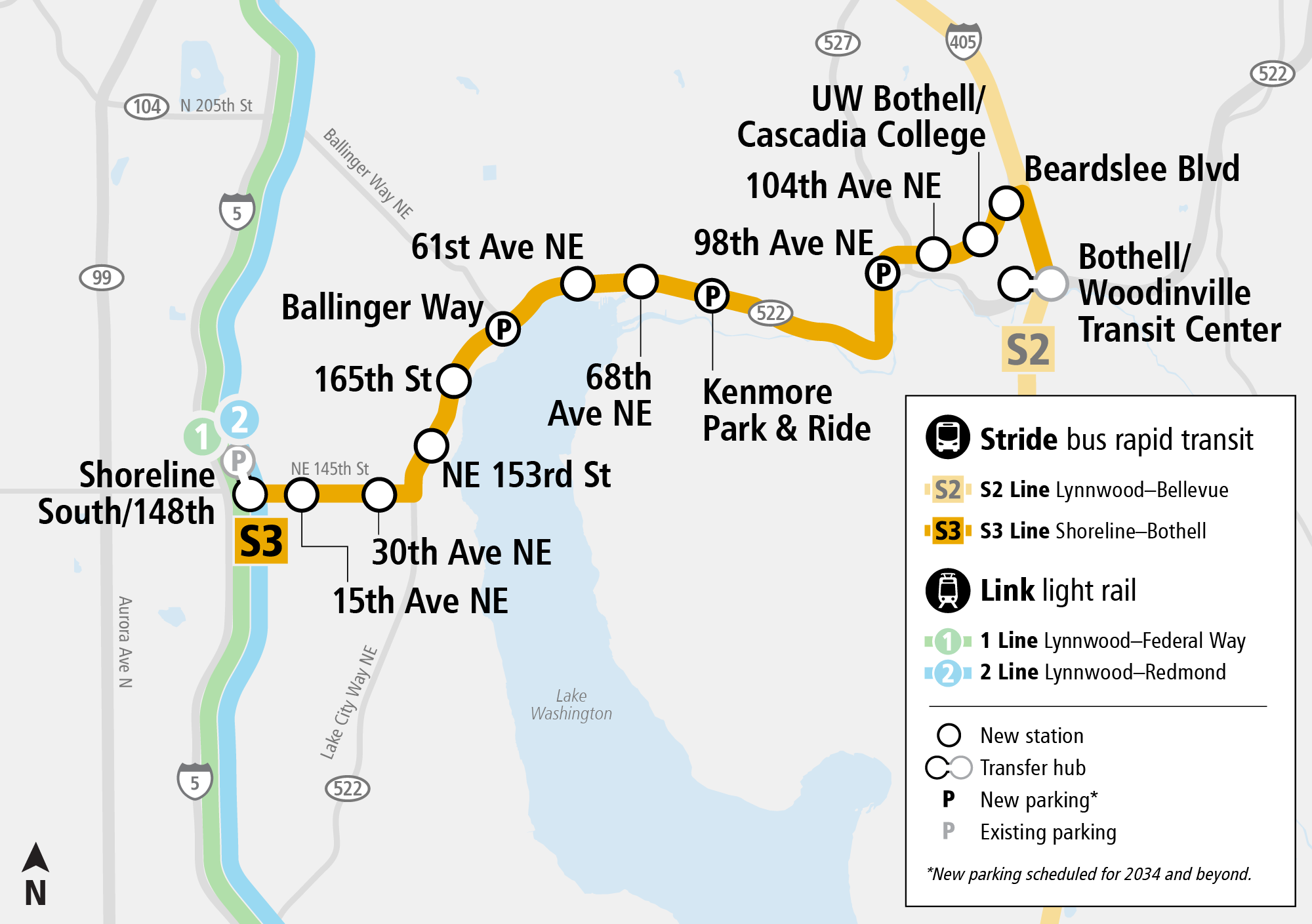 Map depicting s3 stations