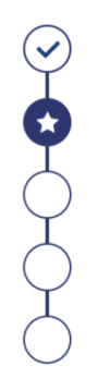 Five dots stacked vertically. The top has a check mark inside and the second from top has a star.